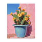 Cactus Roze Muurdecoratie - Gespannen Canvas 