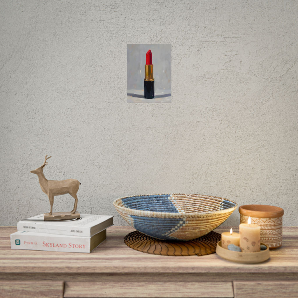 Lipstick Art Poster — Red Lipstick Still Life Rolled Poster