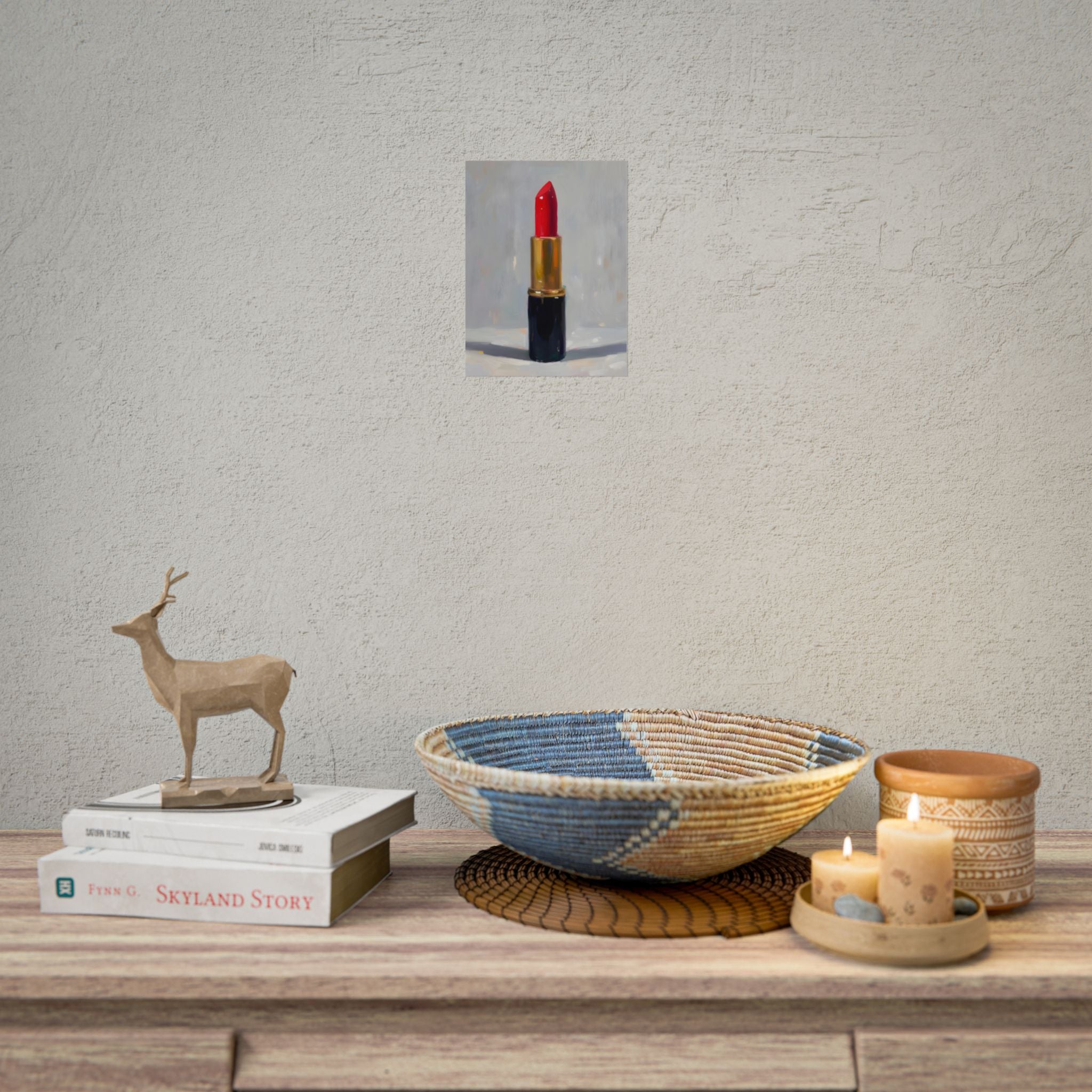 Lipstick Art Poster — Red Lipstick Still Life Rolled Poster