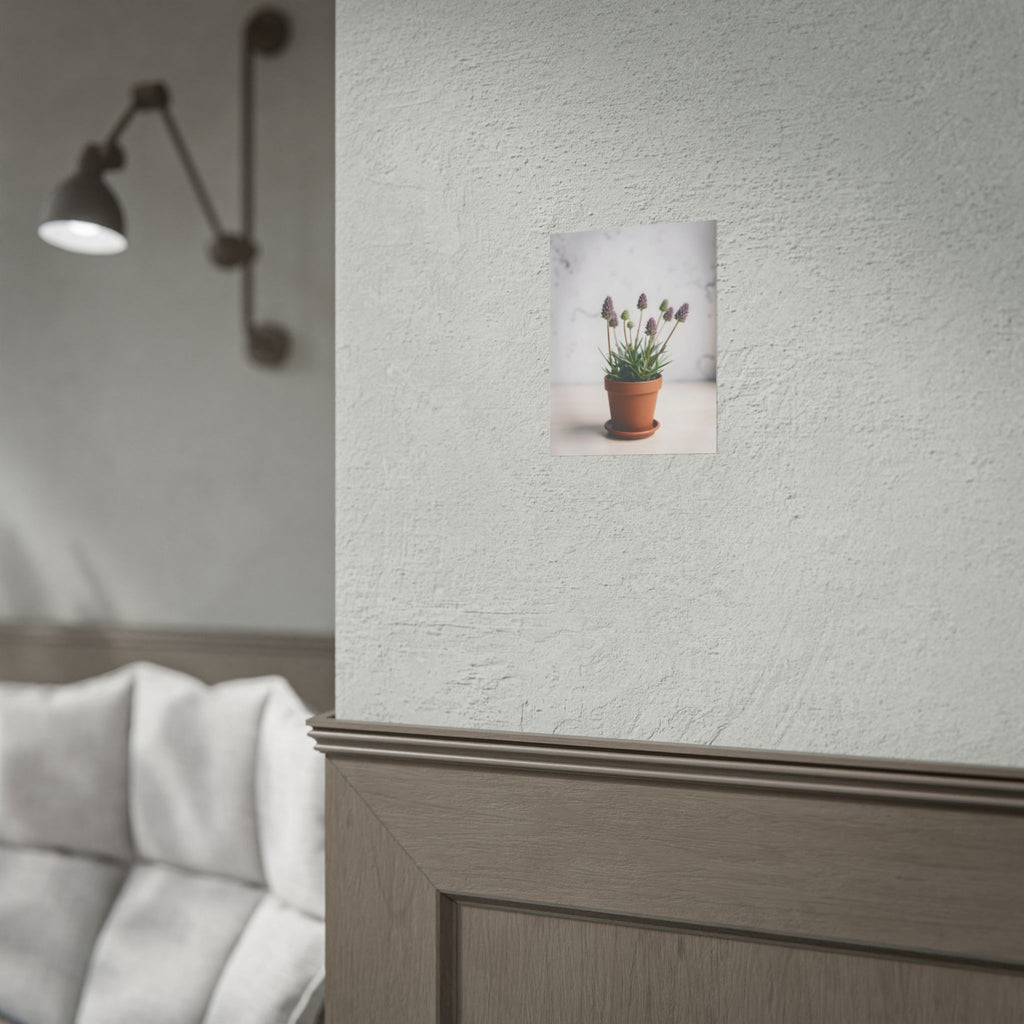 Muurdecoratie met alpengras in pot – Poster 