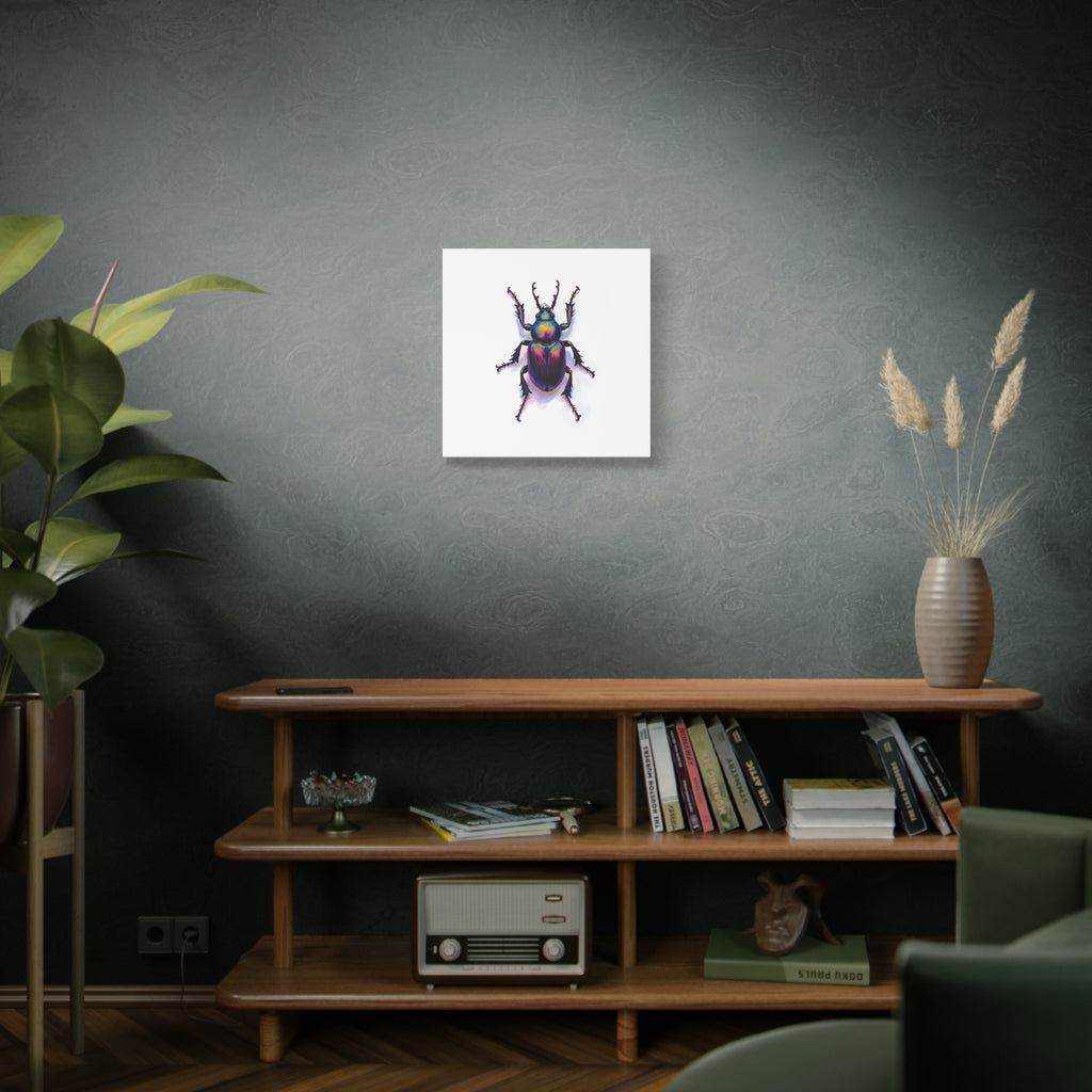 Iriserende kever muurdecoratie – opgespannen canvas 