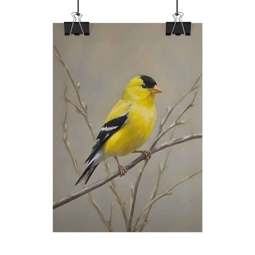 Goudvink Kunst Poster - Gele Zangvogel Print voor Natuurliefhebbers