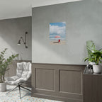 Sun-drenched beach memory with beach chair and umbrella - Poster