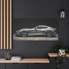 Silver Sports Car Matte Canvas Print — Modern Automotive Wall Art