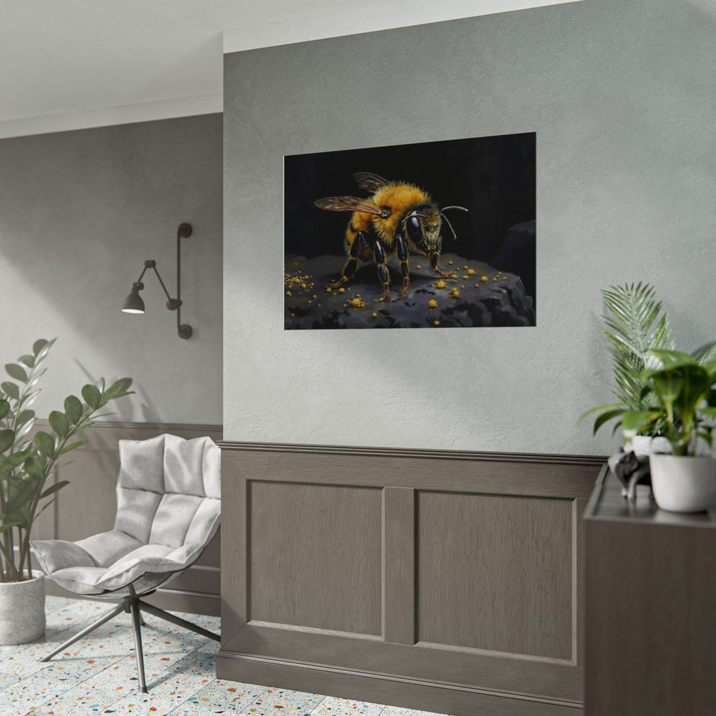 Bumblebee Close-Up Poster — Realistic Insect Wall Art (Rolled Poster)
