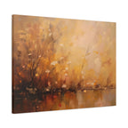 Abstracte muurdecoratie met gouden weidemotief - opgespannen canvas 