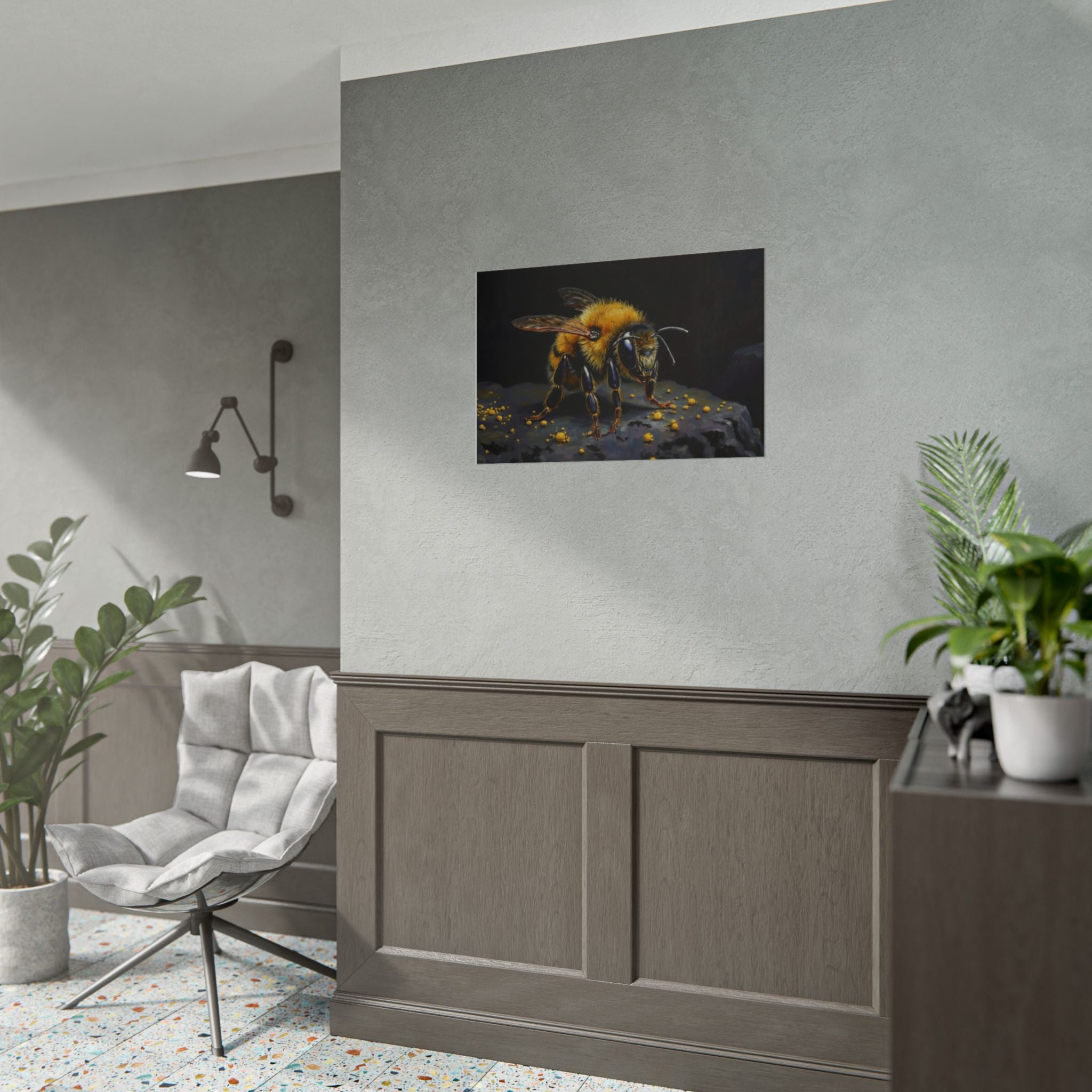 Bumblebee Close-Up Poster — Realistic Insect Wall Art (Rolled Poster)