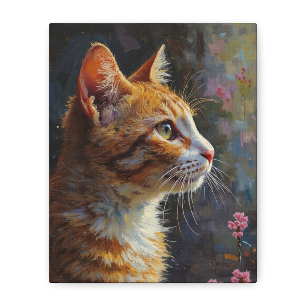 Orange Tabby Cat Portrait Canvas - Stretched Matte Wall Art