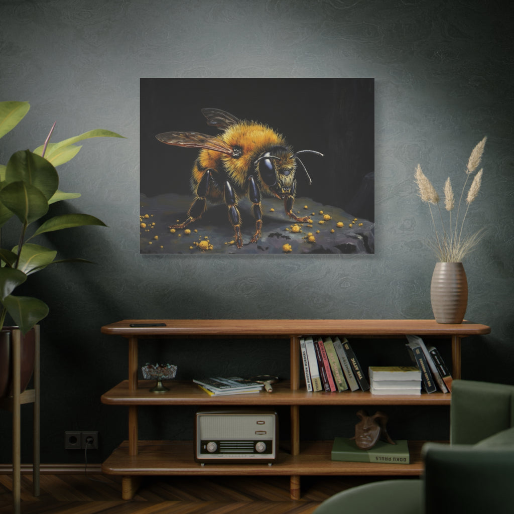 Bumblebee Canvas Print — Realistic Bee Wall Art on Matte Stretched Canvas