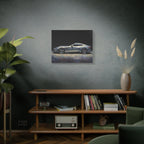Silver Sports Car Matte Canvas Print — Modern Automotive Wall Art