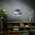 Blueberry Bowl Canvas Print — Still Life Wall Art