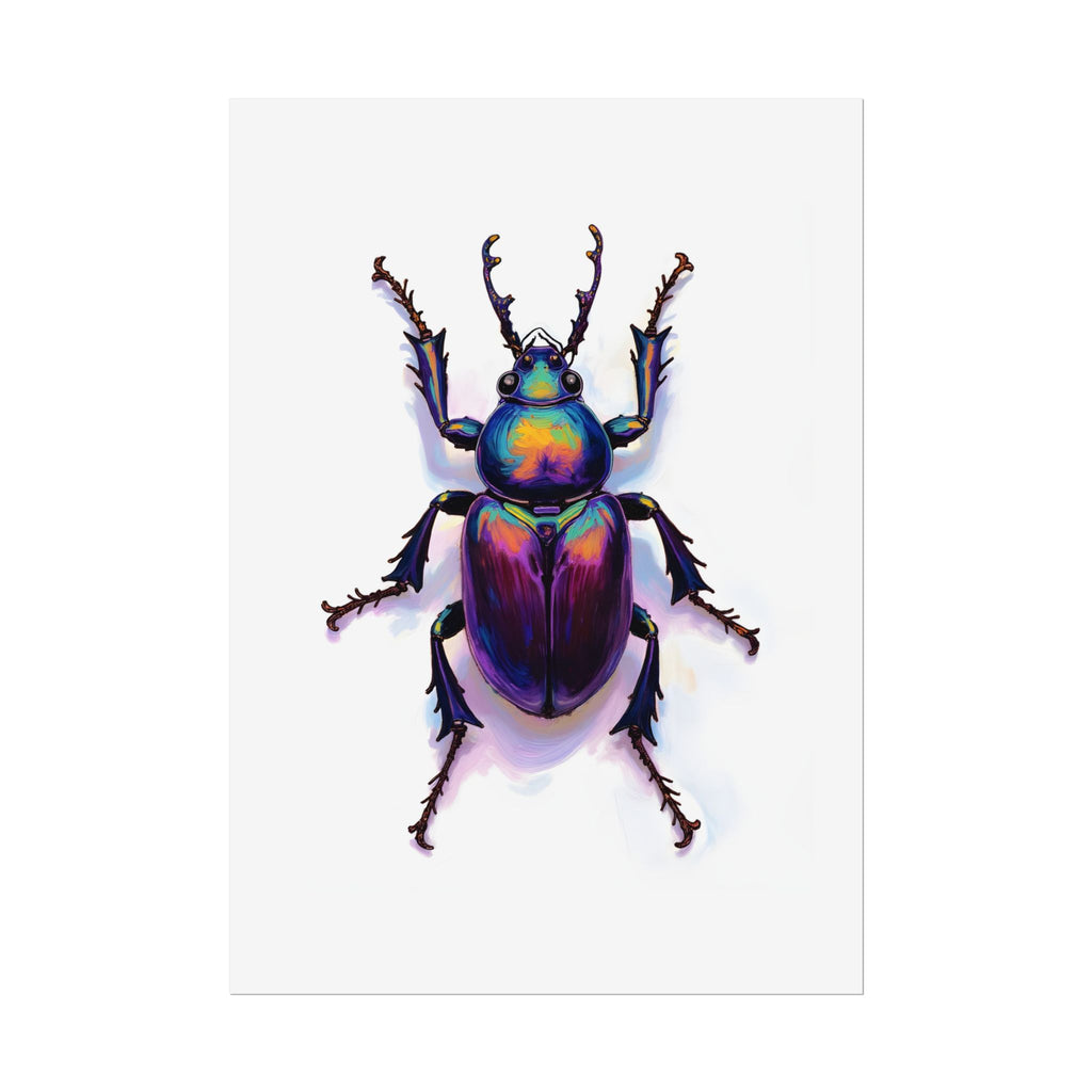 Schimmerndes Käferposter — Farbenfroher Insekten-Wanddruck