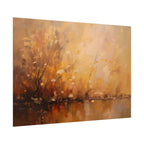 Abstracte muurdecoratie met gouden weidemotief - Poster 