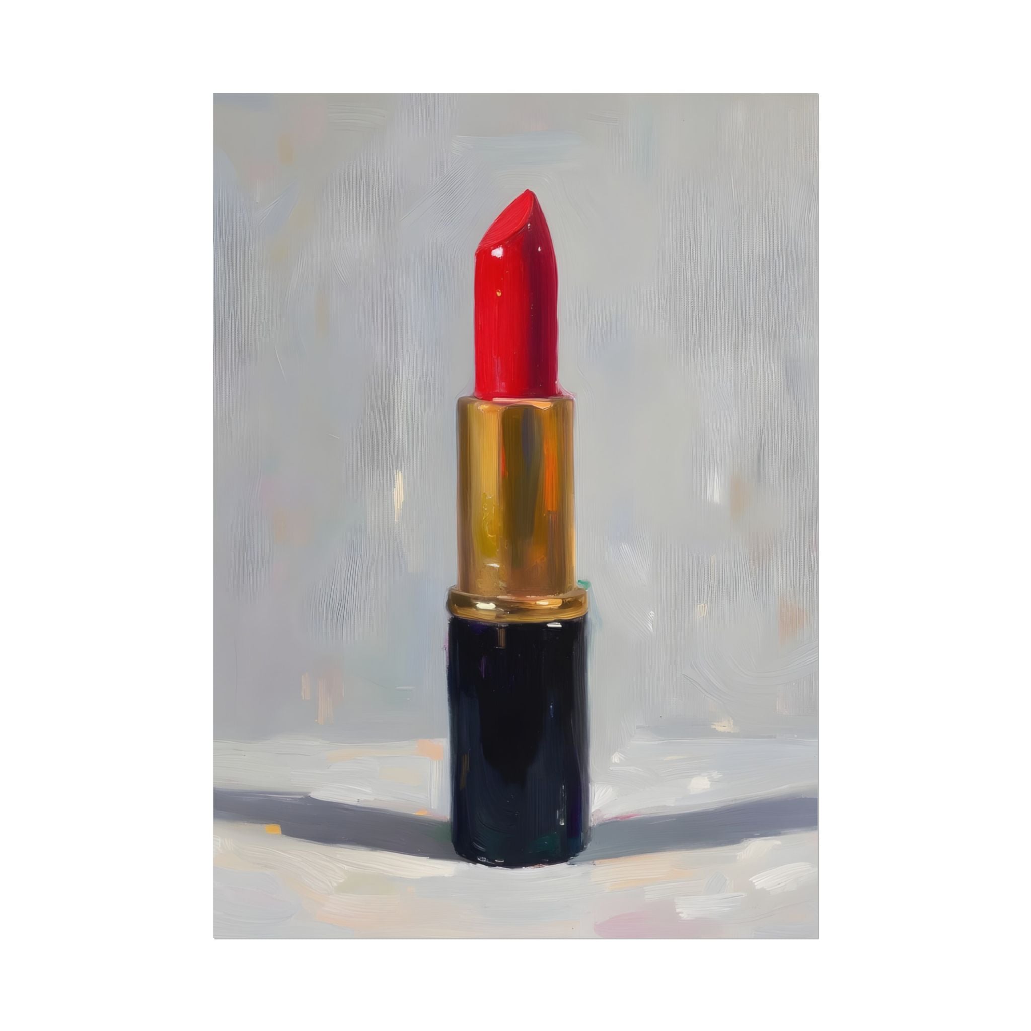 Lipstick Art Poster — Red Lipstick Still Life Rolled Poster