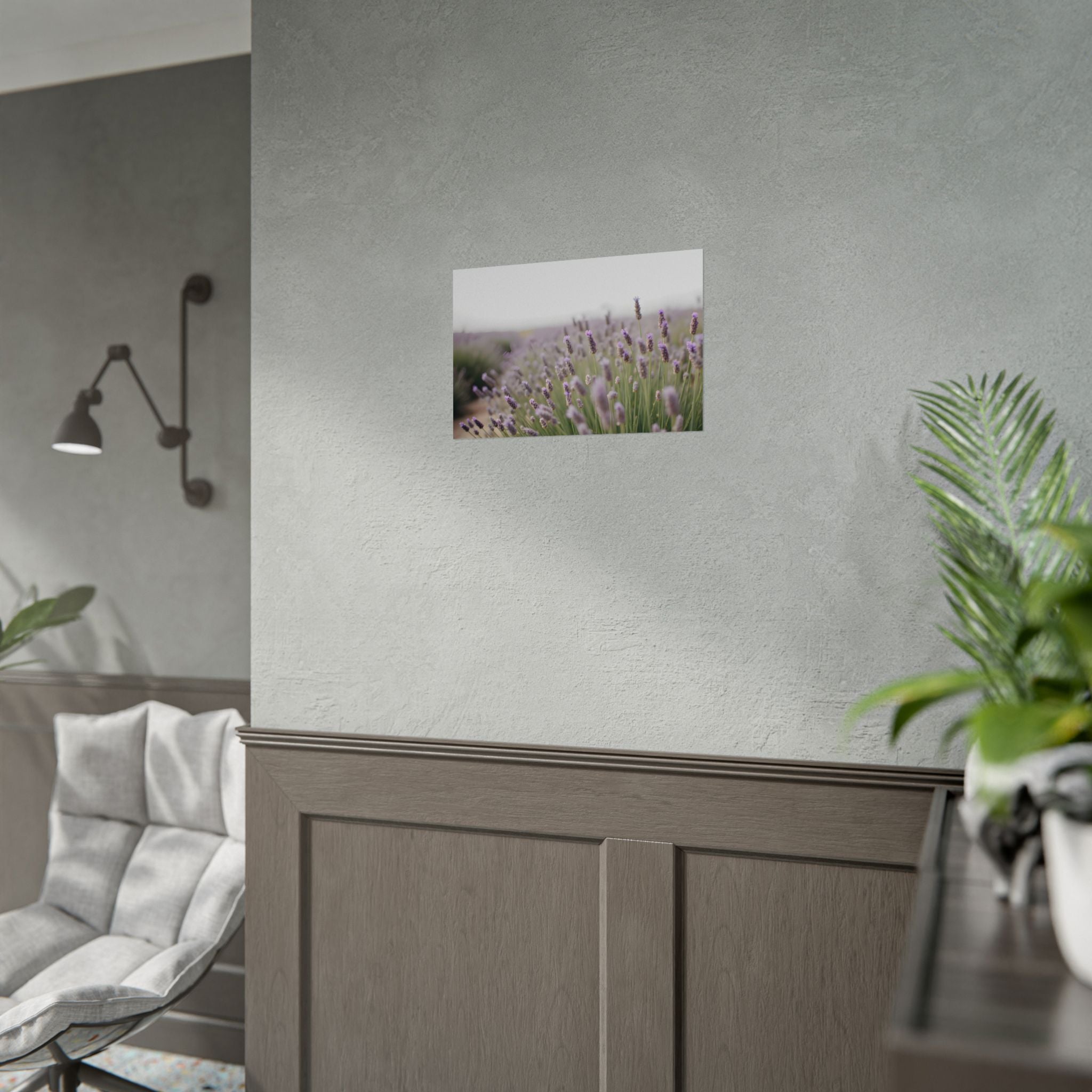Muurdecoratie met lavendelveld – Poster 