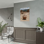 Rustieke terracotta bloempotwoestijnposter - opgerolde fotoafdruk