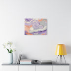 Abstract Swirl Canvas Art – Lavender & Peach Matte Stretched Canvas