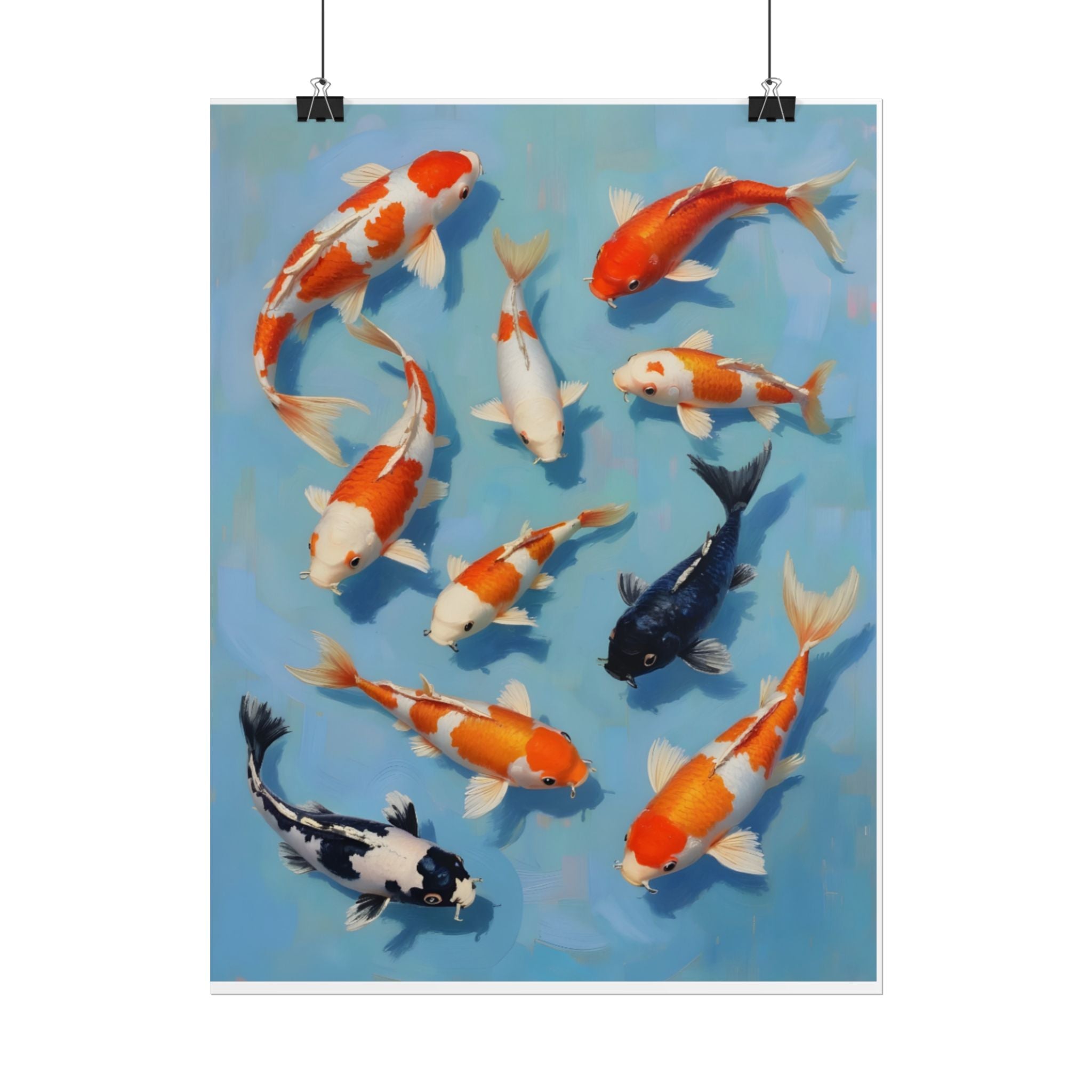Koi Pond Art Poster - Rolled Decorative Fish Print