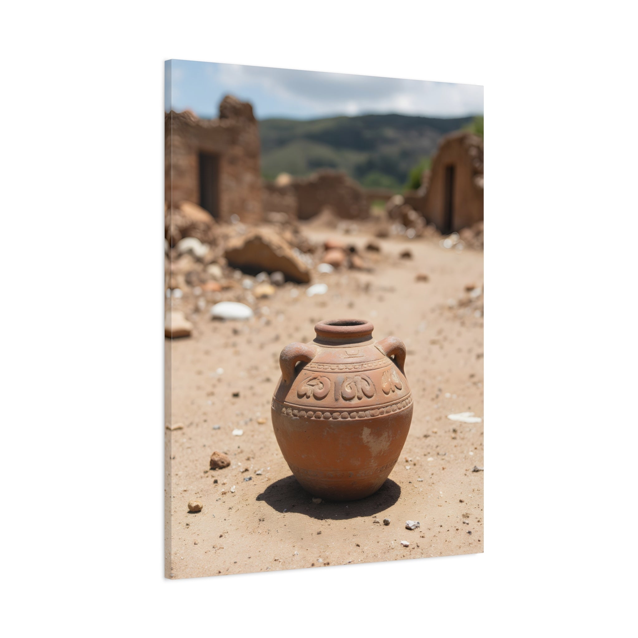 Rustic Terracotta Pot Photo Canvas