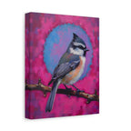 Colorful Chickadee Bird Canvas Wall Art - Matte Stretched Canvas