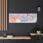 Abstract Swirl Canvas Art – Lavender & Peach Matte Stretched Canvas