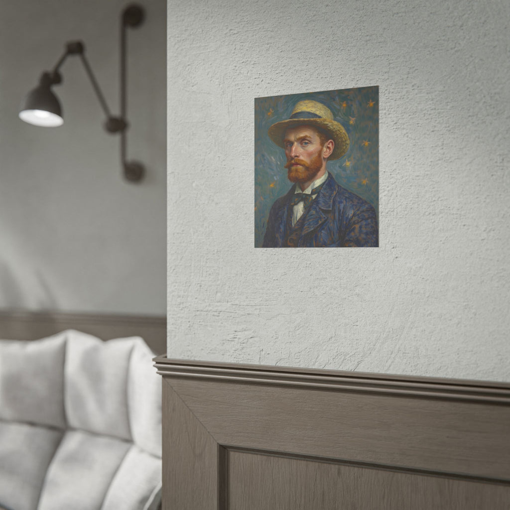 Van Gogh Portrait Rolled Poster — Vintage Impressionist Art Print