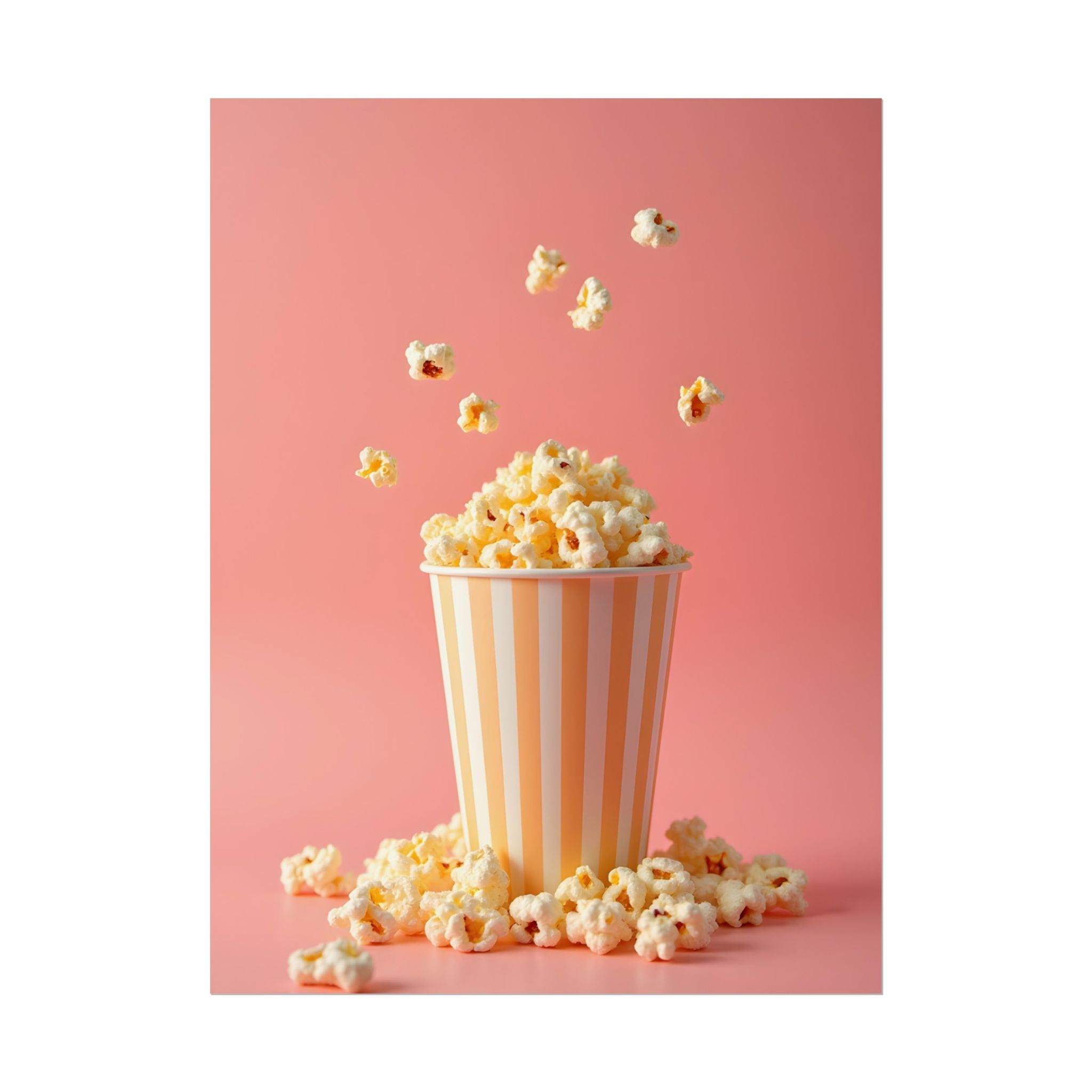 Popcorn with a pink background - Poster