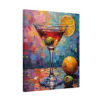 Buntes Martini-Glas-Leinwandbild mit matter Oberfläche - Keilrahmen