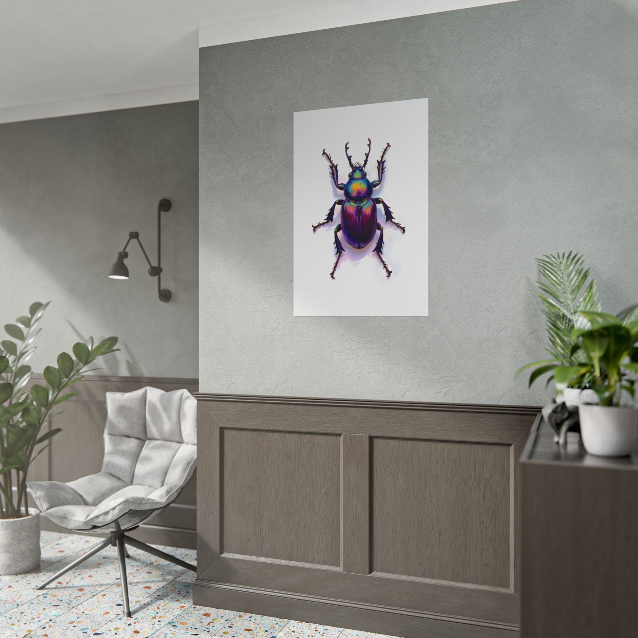 Iriserende kever muurdecoratie – poster 