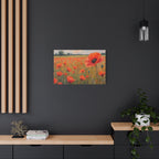 Poppy Field Canvas Wall Art — Matte Stretched Floral Painting