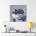 Blueberry Bowl Canvas Print — Still Life Wall Art