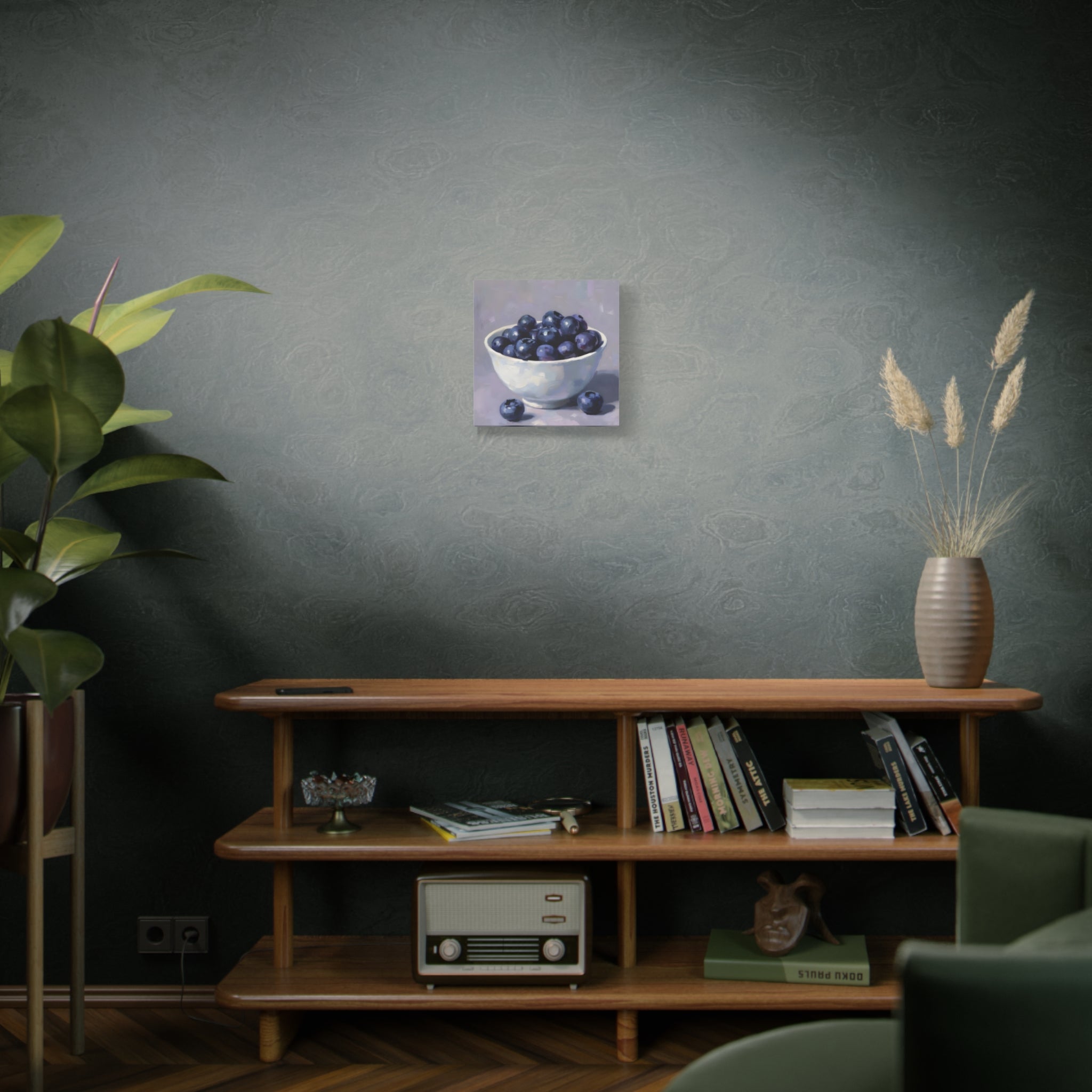 Blueberry Bowl Canvas Print — Still Life Wall Art