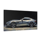 Silver Sports Car Matte Canvas Print — Modern Automotive Wall Art