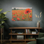 Poppy Field Canvas Wall Art — Matte Stretched Floral Painting