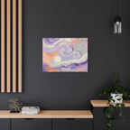 Abstract Swirl Canvas Art – Lavender & Peach Matte Stretched Canvas