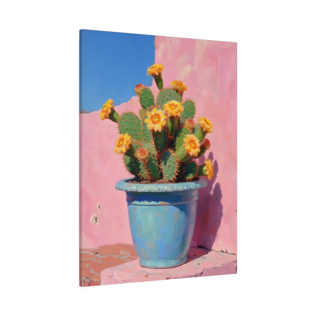 Cactus Roze Muurdecoratie - Gespannen Canvas 