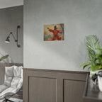 Martial Artist Art Poster - Warrior in Orange Traditional Kung Fu Wall Art