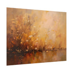Abstracte muurdecoratie met gouden weidemotief - Poster 