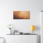 Abstracte muurdecoratie met gouden weidemotief - opgespannen canvas 