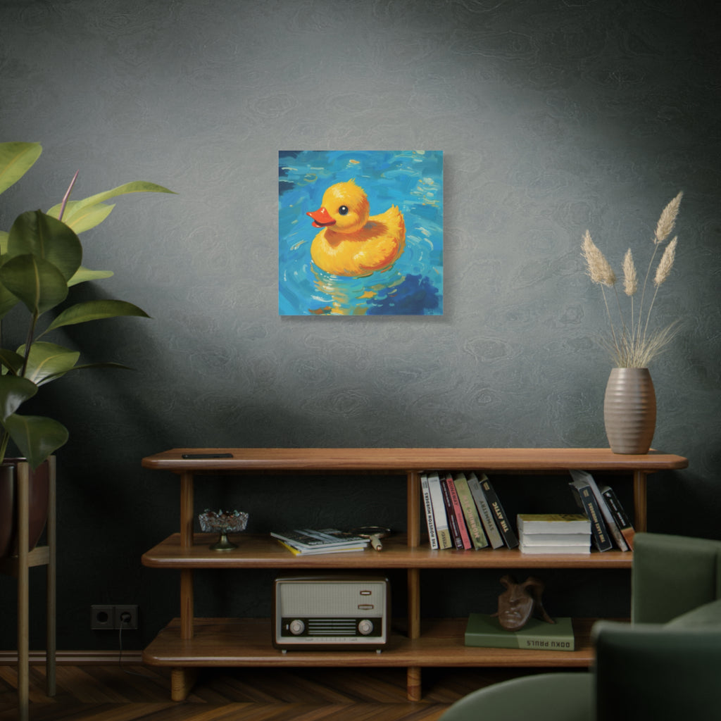 Rubber Duck Painting Canvas — Bright Yellow Nursery Wall Art