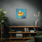 Rubber Duck Painting Canvas — Bright Yellow Nursery Wall Art
