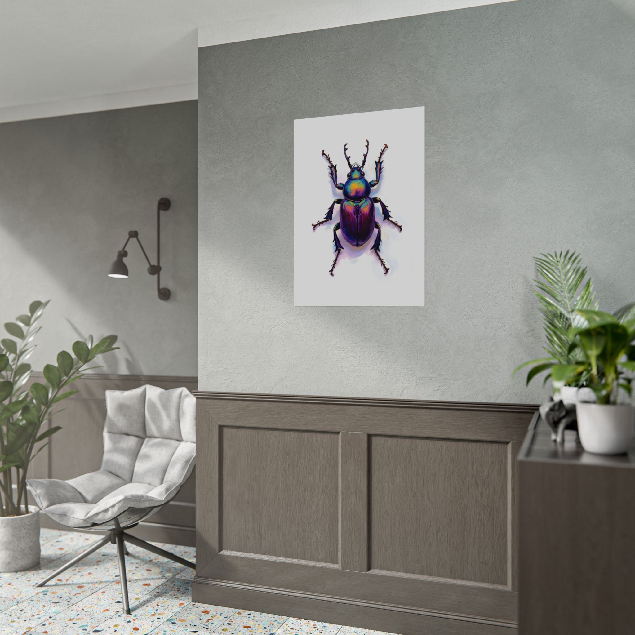 Iriserende kever muurdecoratie – poster 