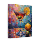 Buntes Martini-Glas-Leinwandbild mit matter Oberfläche - Keilrahmen