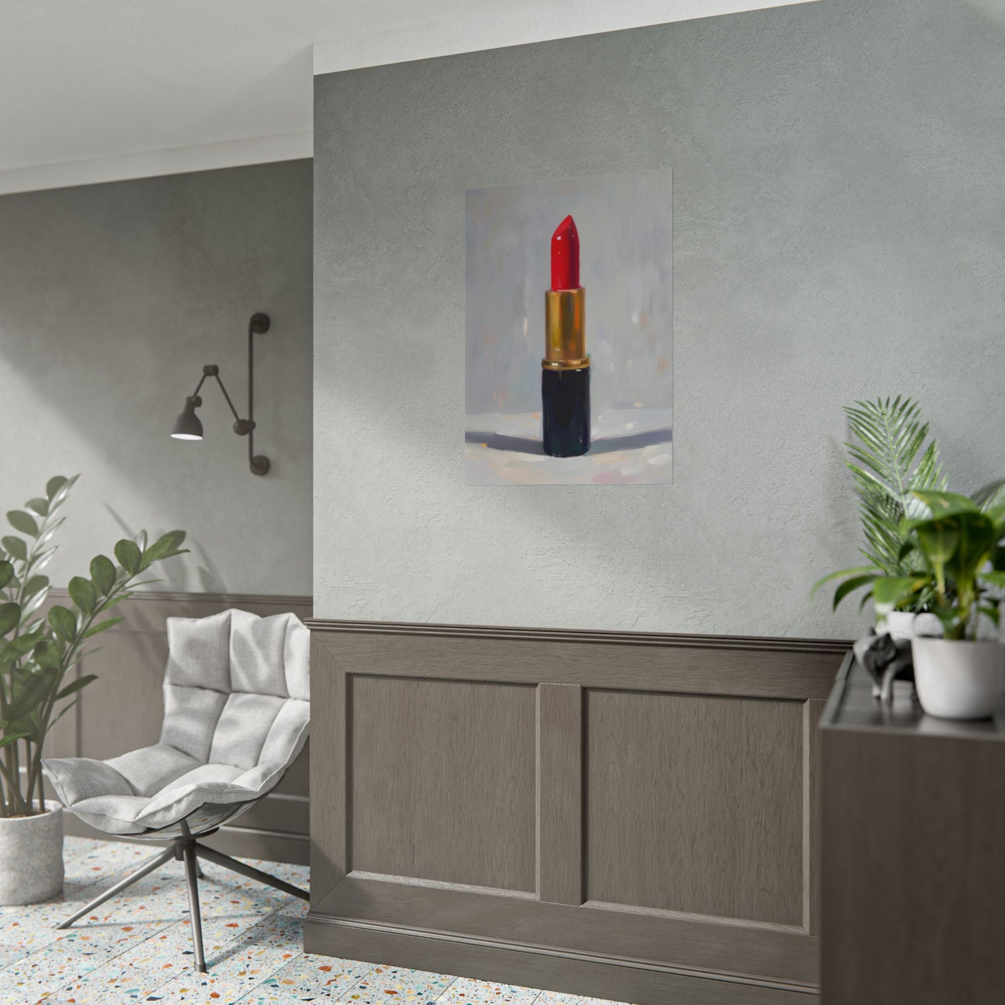 Lipstick Art Poster — Red Lipstick Still Life Rolled Poster