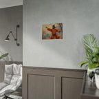 Martial Artist Art Poster - Warrior in Orange Traditional Kung Fu Wall Art