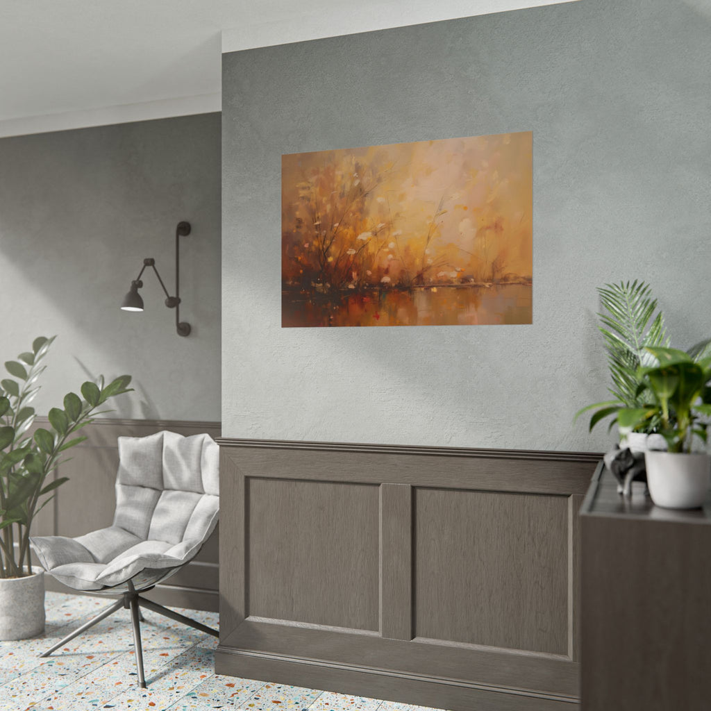 Abstraktes Wandbild „Goldene Wiese“ – Poster 