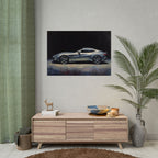 Sports Car Poster - Silver GT Automotive Art Print (Rolled Poster)