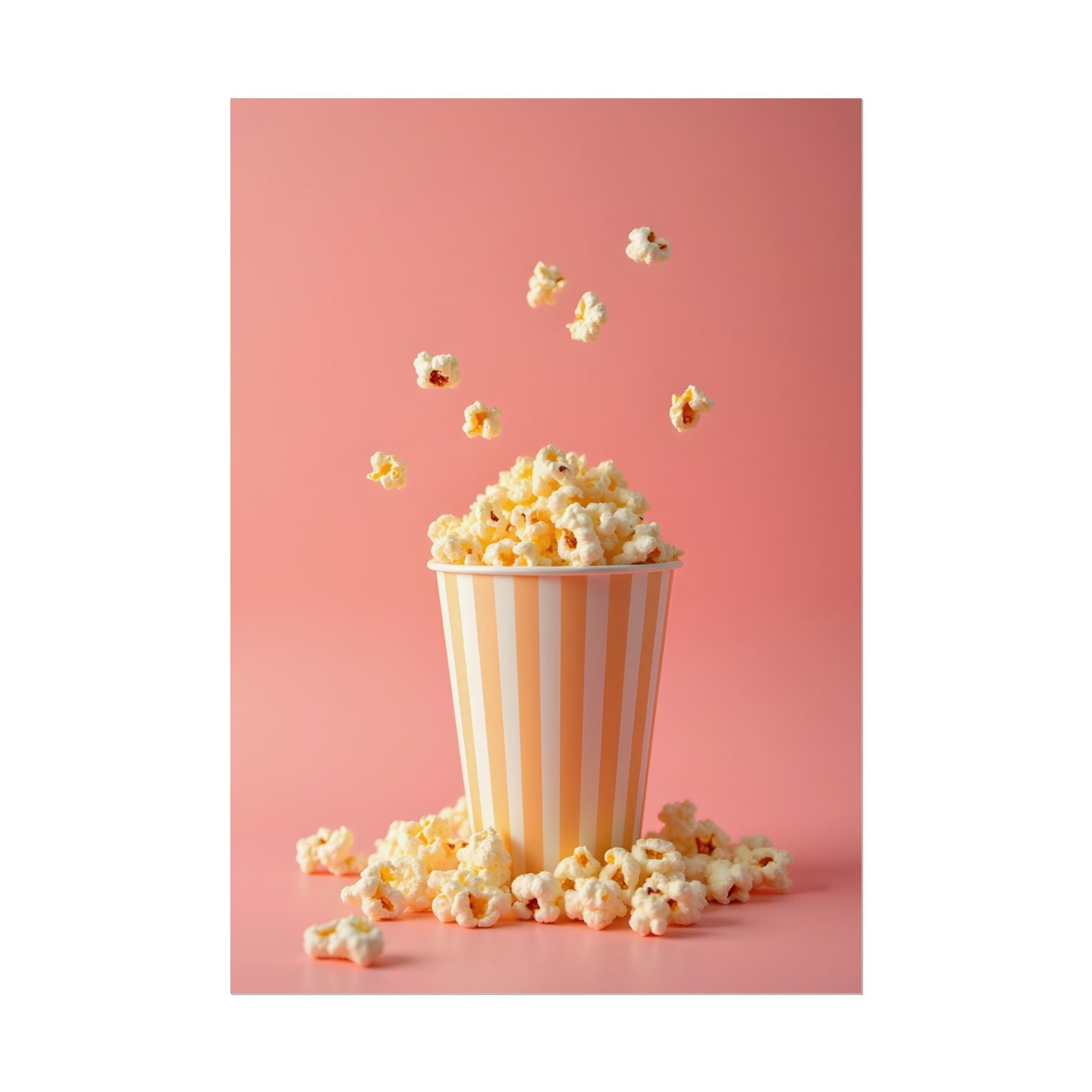Popcorn with a pink background - Poster