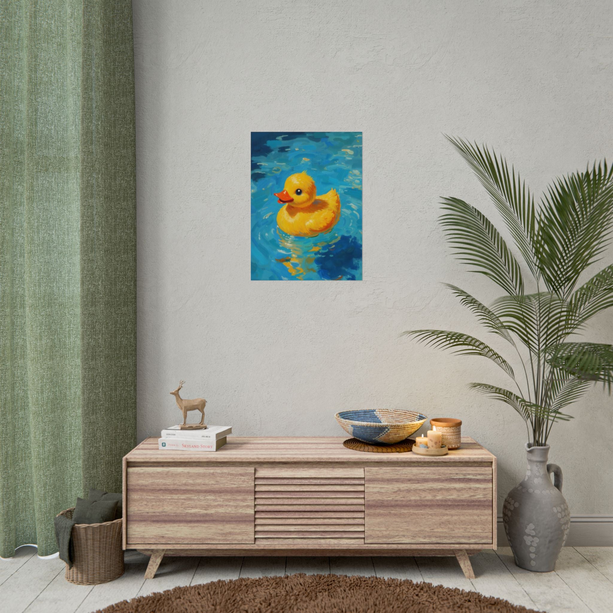 Rubber Duck Poster — Cute Yellow Duckling Wall Art, Nursery & Kids Room Decor