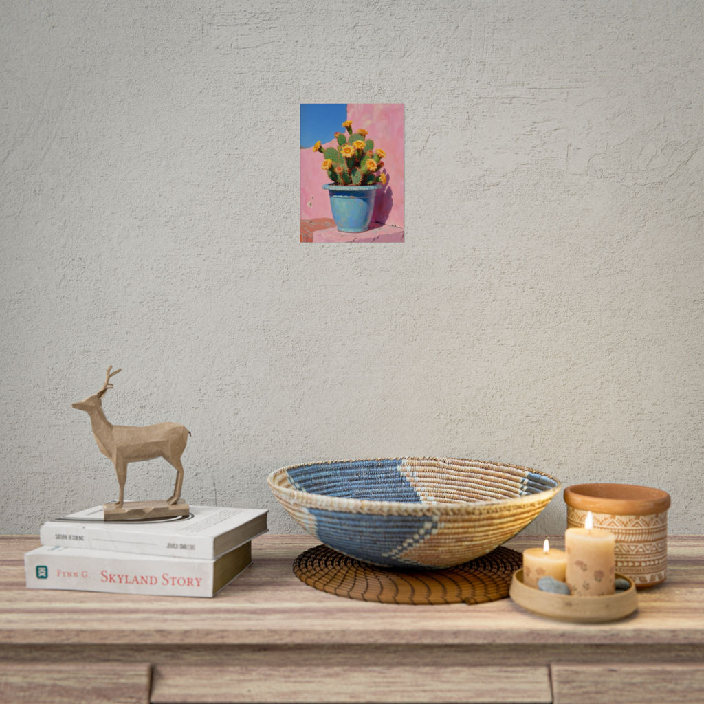 Wandposter „Kaktusrosa“ (gerollt) – Kunstdruck „Wüstenkaktus“